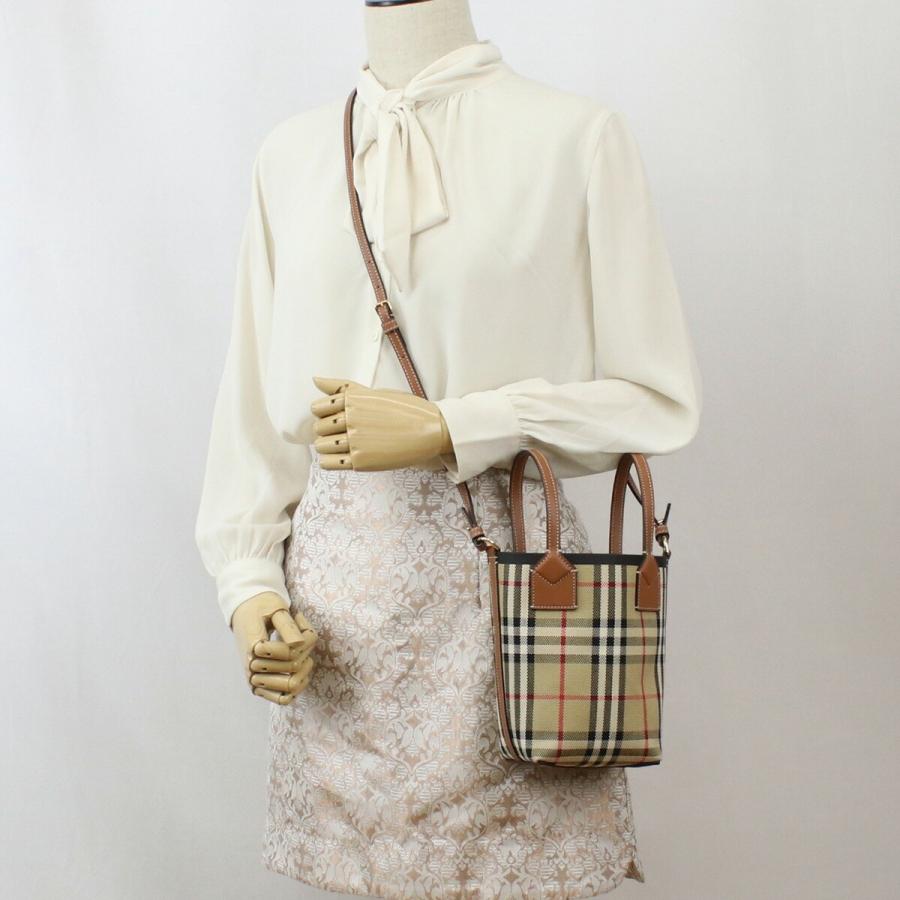 バーバリー BURBERRY ミニロンドン トートバッグ 8070461 A7026 VINTAGE CHCK-A.BEIGE ベージュ系 ２Wayバックの画像