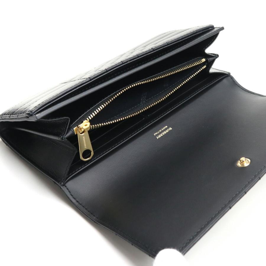バーバリー BURBERRY 長財布二折り 財布 ブランド 8062339 A1189 LOLA キルティング ライトゴールド BLACK-LIGHT GOLD ブラックの画像
