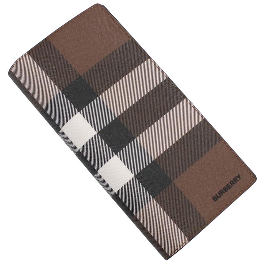 バーバリー BURBERRY 2つ折り長財布 小銭入れ付き ブランド8052803 A8900 ジャイアントチェックDARK BIRCH BROWN ブラウン系 マルチカラー メンズの画像