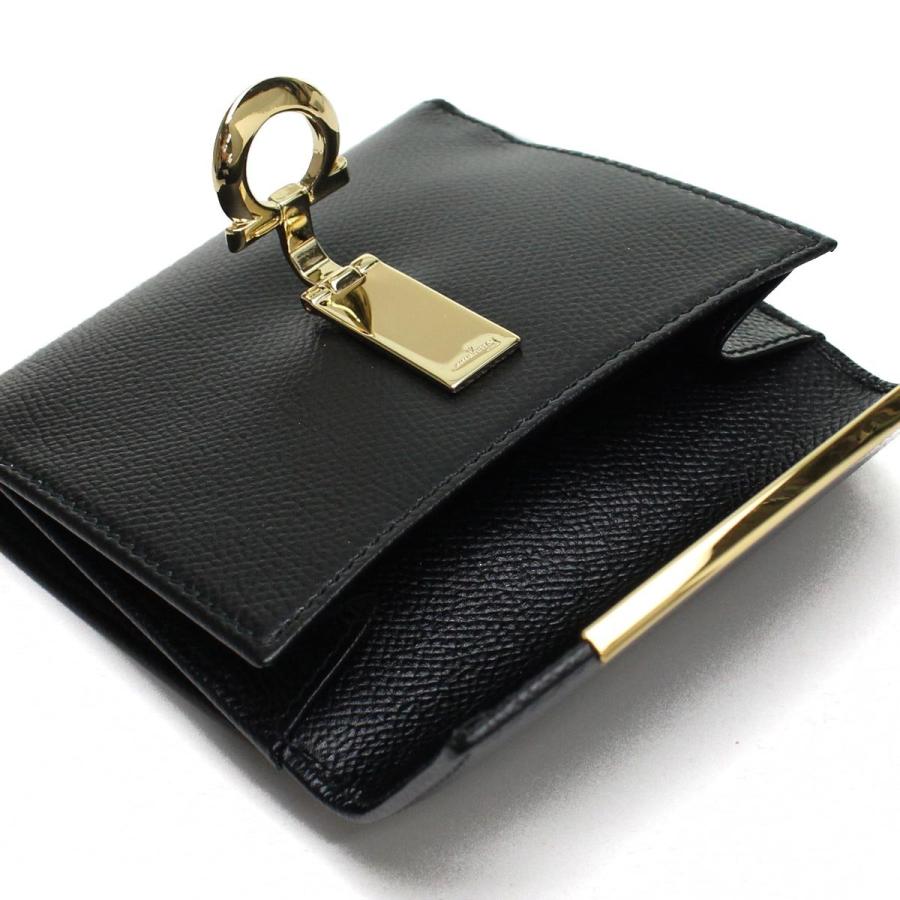 フェラガモ FERRAGAMO 2211 GANCINO CLIP ガンチーノ クリップ Wホック財布 22-C877 0673998 NERO ブラック 新品の画像