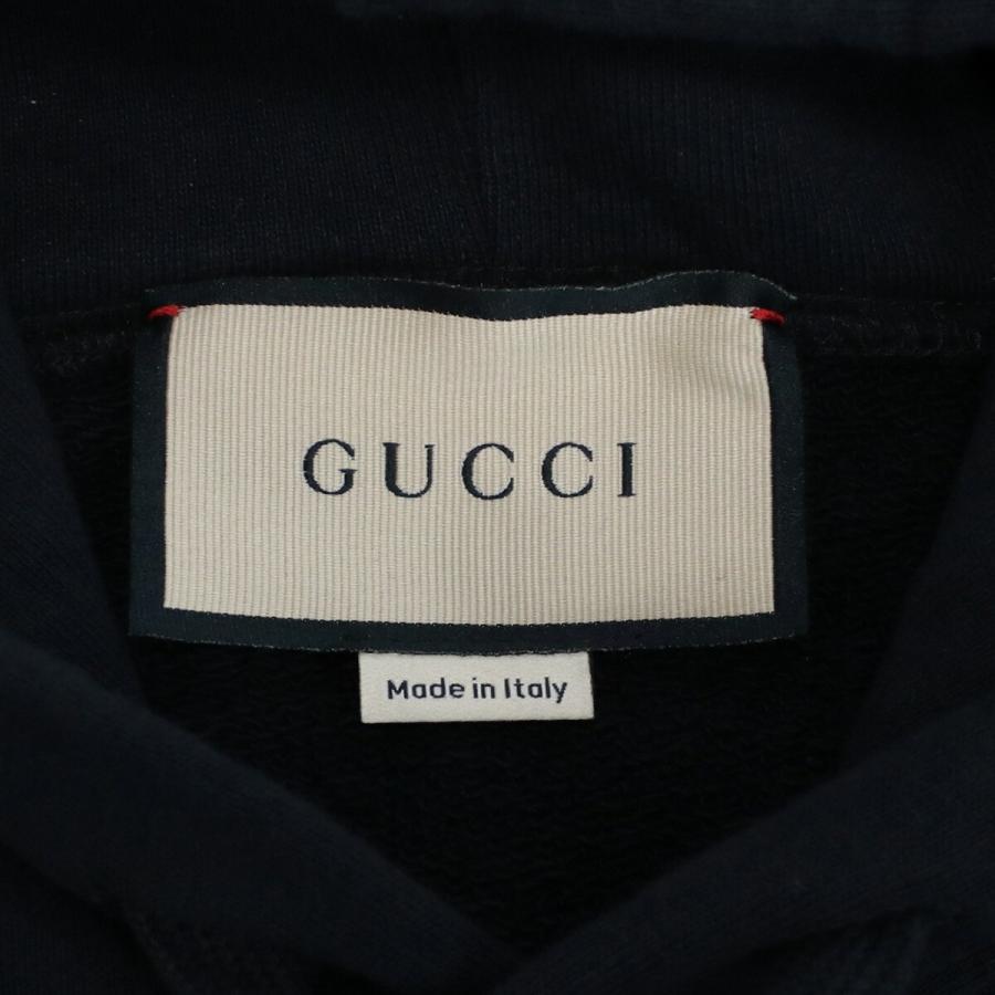 グッチ GUCCI メンズ パーカー ブランド フーディー 646953 XJDAH 1082 ブラック サイズLLの画像