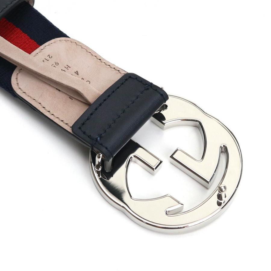 グッチ GUCCI メンズベルト 411924 H917N 8497 ネイビー系  サイズ90の画像