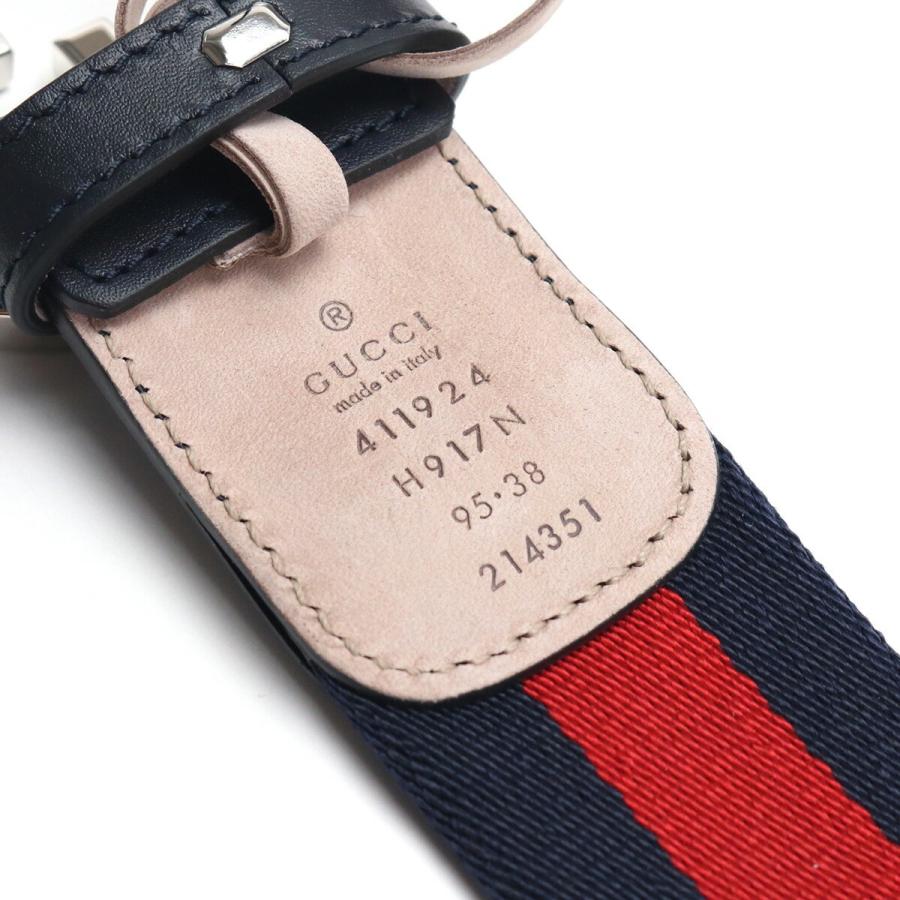 グッチ GUCCI メンズベルト 411924 H917N 8497 ネイビー系  サイズ90の画像