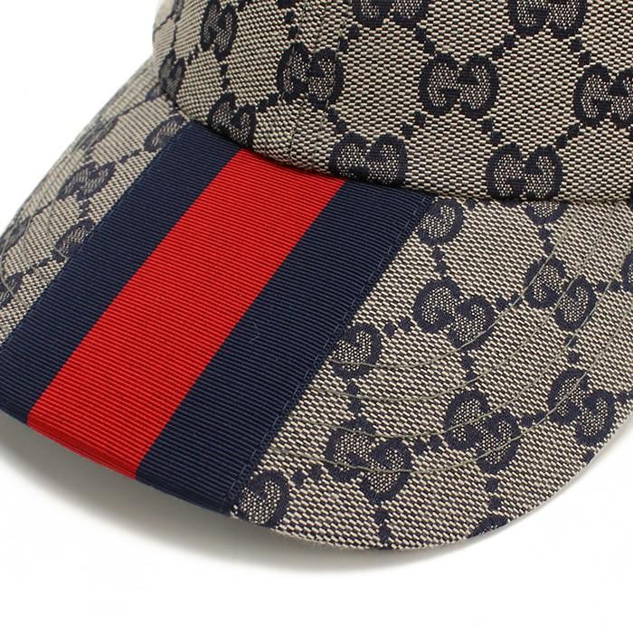 グッチ GUCCI メンズ オリジナル GG ベースボールキャップ789016 4HBA8 4084ブルー系 ベージュ系の画像