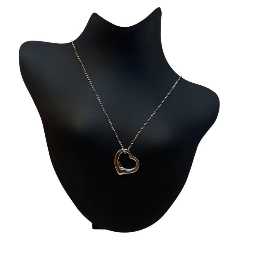 【中古】 TIFFANY&Co. ティファニー エルサ ペレッティ オープンハート ペンダント ネックレス PT950 レディース ブランド ABランクの画像