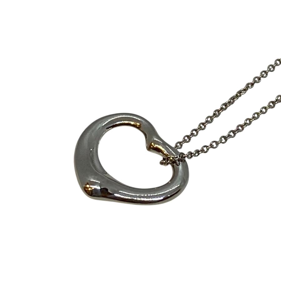 【中古】 TIFFANY&Co. ティファニー エルサ ペレッティ オープンハート ペンダント ネックレス PT950 レディース ブランド ABランクの画像
