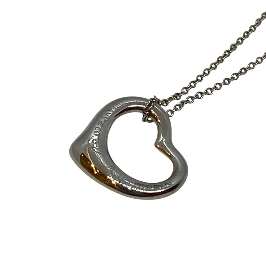 【中古】 TIFFANY&Co. ティファニー エルサ ペレッティ オープンハート ペンダント ネックレス PT950 レディース ブランド ABランクの画像