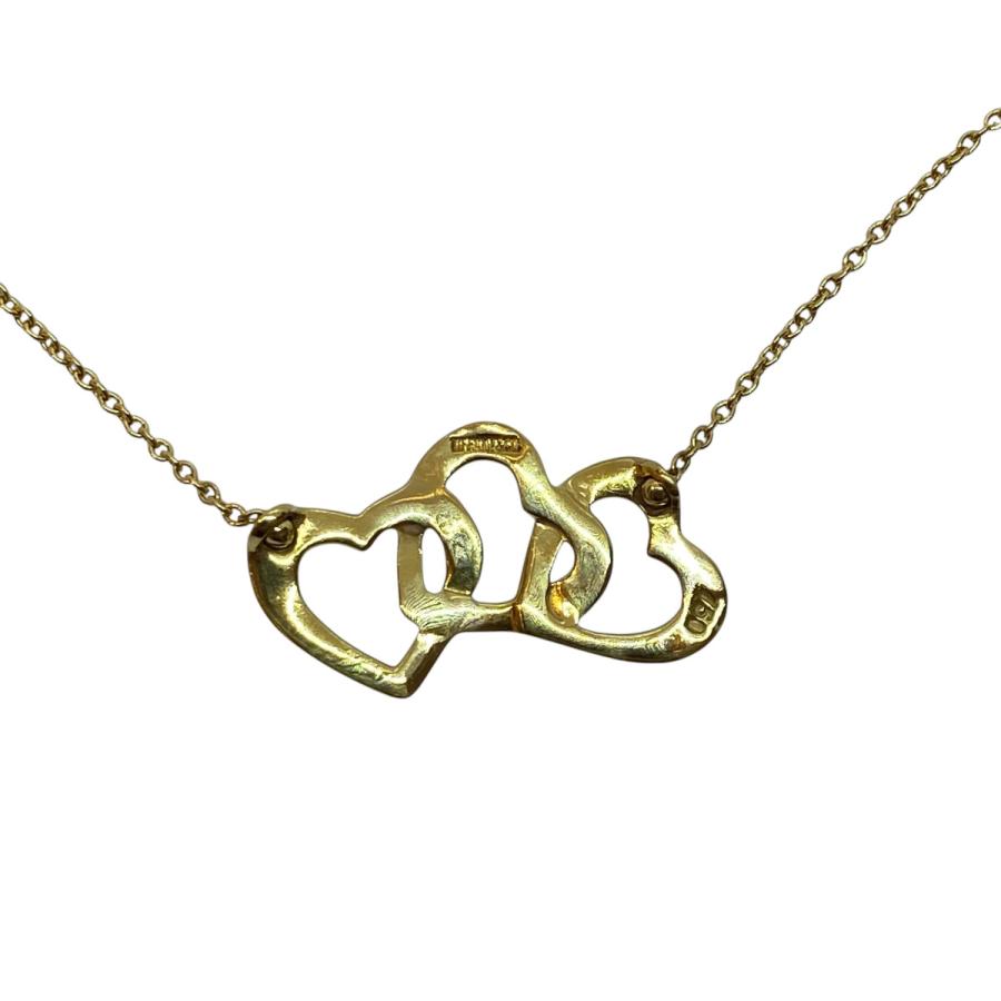 【中古】 TIFFANY&Co. ティファニー トリプル オープンハート K18YG ゴールド レディース ネックレス ブランド ABランクの画像