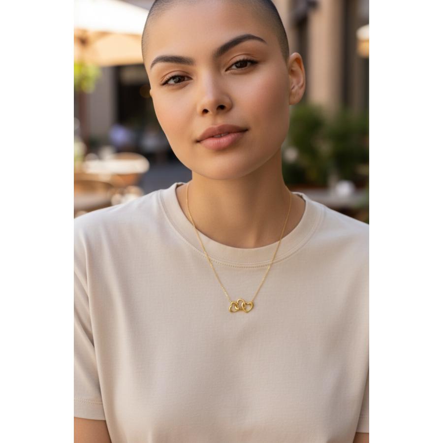 【中古】 TIFFANY&Co. ティファニー トリプル オープンハート K18YG ゴールド レディース ネックレス ブランド ABランクの画像