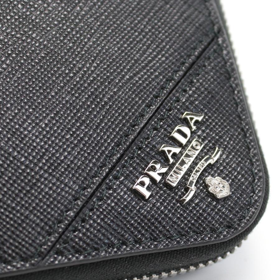 プラダ PRADA ラウンドファスナー 長財布 ロゴ シルバー2ML317 QME F0002NERO ブラックの画像