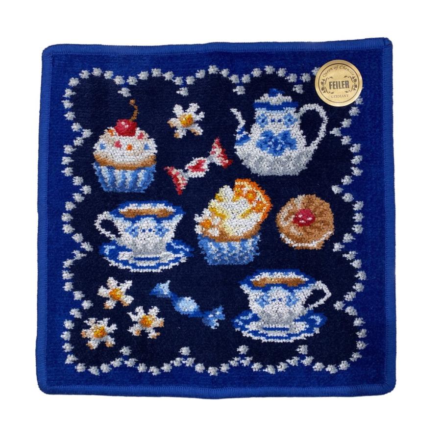 feiler（フェイラー） タオルハンカチ ネイビー SWEET TREAT 正規品