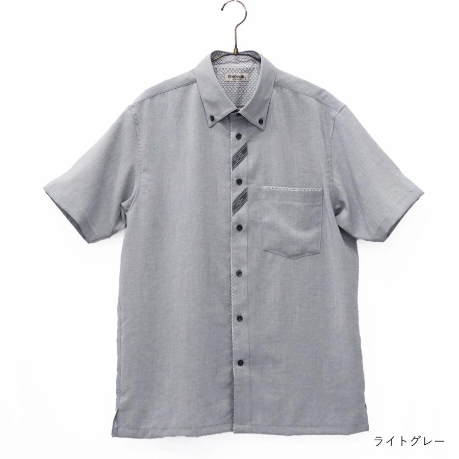 リニーボイル ボタンダウン 半袖 シャツ [MINSAH] メンズ かりゆし