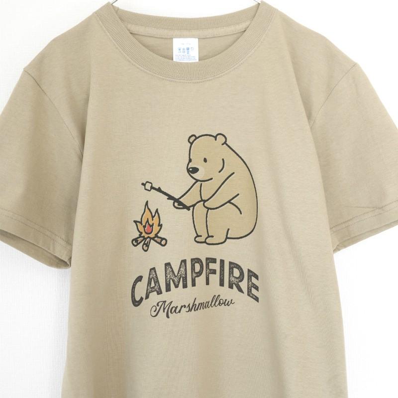 大人サイズ マシュマロを焼くクマ 焚火 アウトドア キャンプ Tシャツ H005 H005 名入れtシャツ ギフト みんt 通販 Yahoo ショッピング