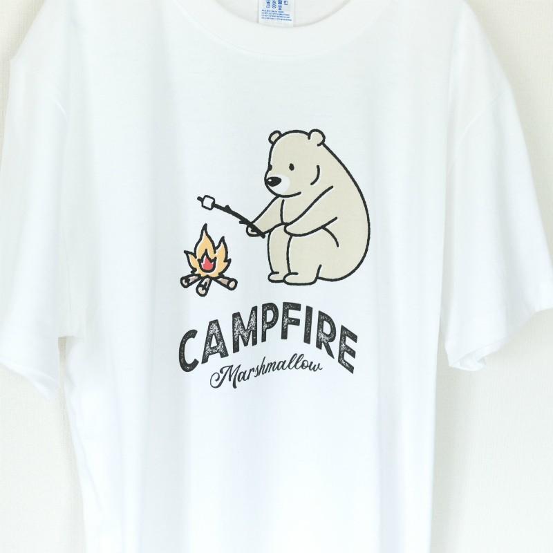 3枚セット 親子リンクコーデに マシュマロを焼くクマ アウトドア キャンプ Tシャツ H005｜mintee｜03