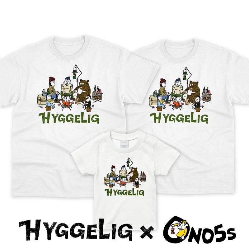 3枚セット HYGGELIG × ONO5s 焚き火 キャンプファイヤー ファミリーTシャツセット 親子 ソトアソビ アウトドア｜mintee