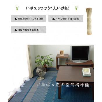 純国産 い草花ござカーペット ラグ 『ランクス総色』 ネイビー 江戸間3畳(約174×261cm) 4131503_2