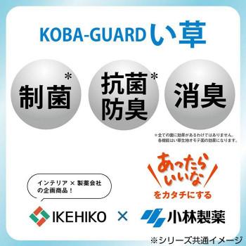 KOBA-GUARD 制菌 抗菌防臭 消臭 い草ラグカーペット 滑り止め加工 約190×190cm グリーン 8480420_3