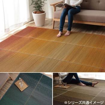 KOBA-GUARD 制菌 抗菌防臭 消臭 い草ラグカーペット 滑り止め加工 約190×190cm グリーン 8480420_5