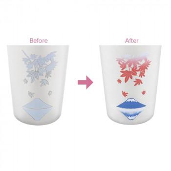 燕熟の技 感温ステンレスタンブラー420ml 2P 紅葉に富士 EJK-900の画像
