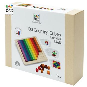 正規輸入品 プラントイ 木製玩具 ユニットリンクシリーズ カウンティングキューブ100 5468