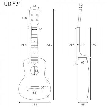 GECKO(ゲッコー)×アーバン通商 ウクレレ 21インチ ソプラノ クラフト(組立セット) UDIY21 NA_2
