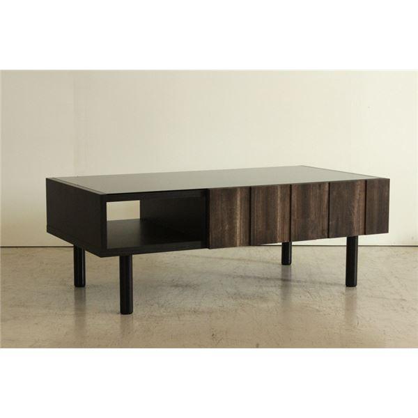 ヴィンテージ風 センターテーブル/ローテーブル 〔ダークブラウン〕 幅