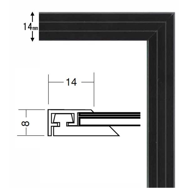 ds-パネルフレーム ポスター額縁 A1 内寸：841×594mm ブラック 壁掛けひも付き 前面：UVカットPET かる フレーム 額_1