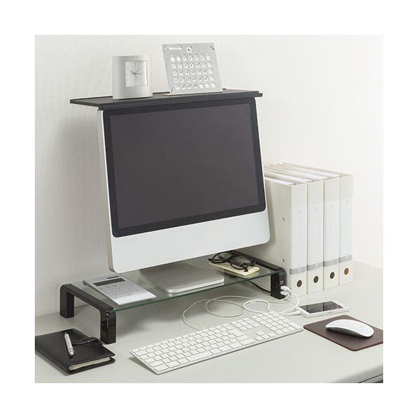 ds-キングジム デスクボード USBハブ付W550×D230×H80mm 天板：透明無色 脚：ブラック THDBU-20K 1台_1