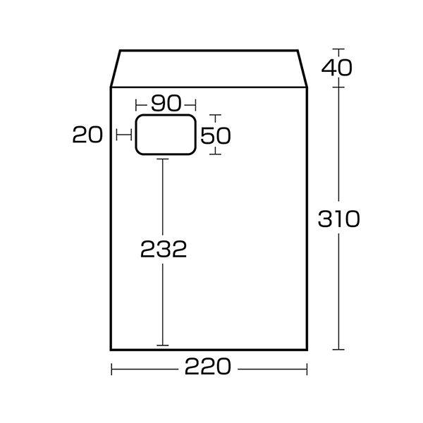 (まとめ) ハート 透けない封筒 ケント グラシン窓テープ付 A4 XEP730 1パック（100枚） 〔×5セット〕の画像