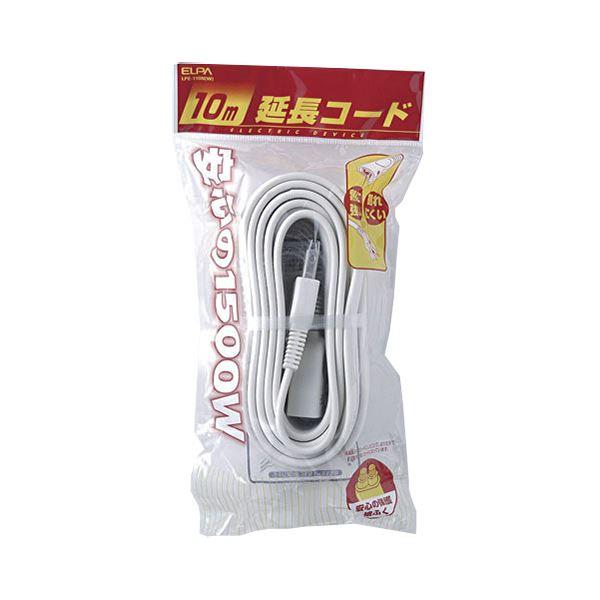 (まとめ) ELPA 延長コード 2Pメス-2Pオスホワイト 10m LPE-110N(W) 1本 〔×10セット〕の画像