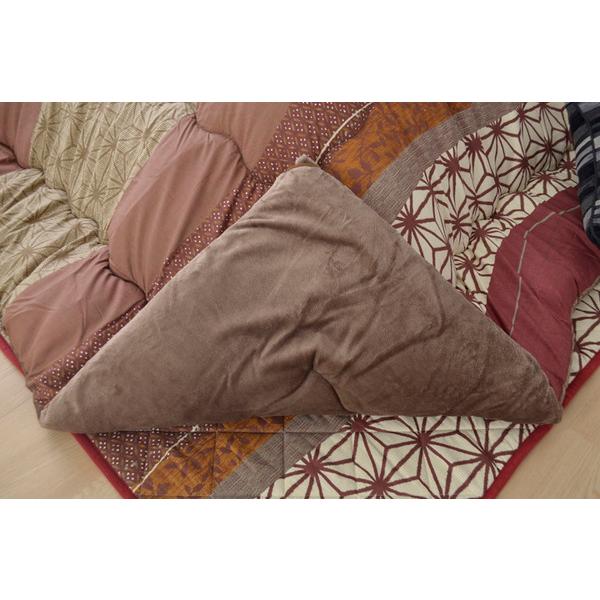 北欧調 こたつ布団/寝具 〔掛け単品 ネイビー 約205×245cm〕 長方形 洗える 軽量 東レ マッシュロン綿 〔リビング〕の画像