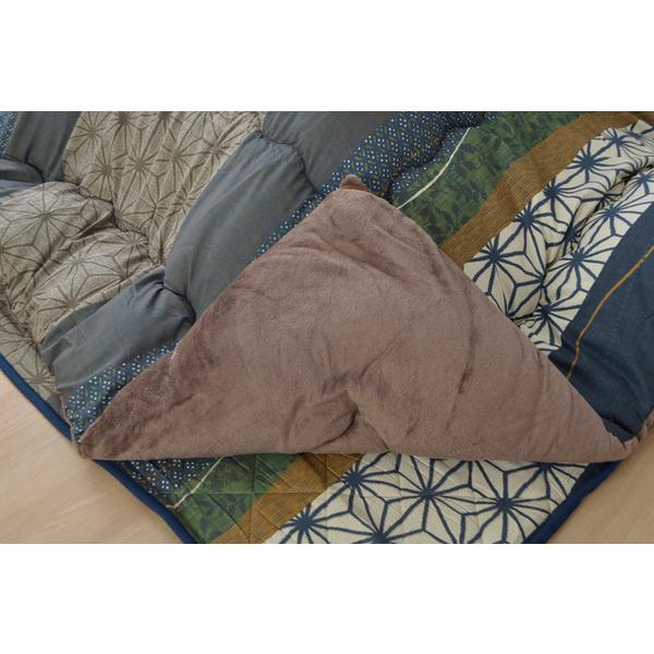 北欧調 こたつ布団/寝具 〔掛け単品 ネイビー 約205×245cm〕 長方形 洗える 軽量 東レ マッシュロン綿 〔リビング〕の画像