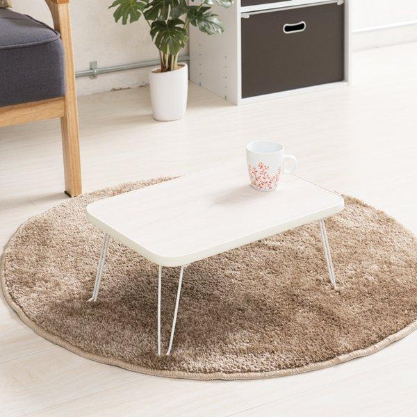 ds-〔10個セット 〕ハウステーブル(45) (ホワイト/白) 幅45cm×奥行30cm 折りたたみローテーブル 木目 軽量 コンパクト ミニ 業務用 完成品 NK-45_1