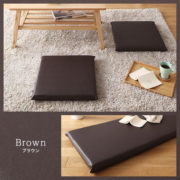 座布団 アイボリー 10枚セット 日本製 スクエア クッション フラット シート 42×42 cm PVC 合皮 レザー シンプル モダン デザインの画像