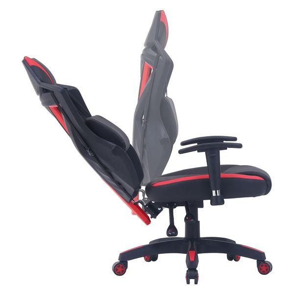 ds-メッシュ ゲーミングチェア レーシングチェア 約幅68.5cm レッド スチール 肘付き リビング ダイニング 在宅ワーク 組立品_4