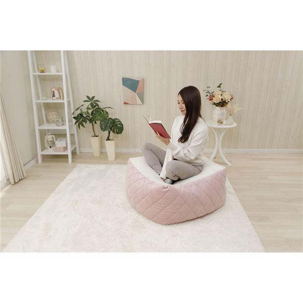 ds-ビーズクッション 約幅83cm XLサイズ ピンク 洗える カバー付き