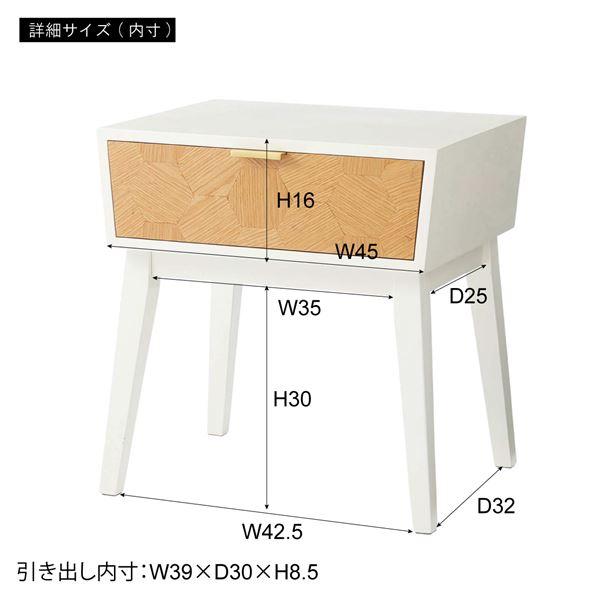 ds-サイドテーブル ミニテーブル 約幅48cm ホワイト 木製 引き出し付き ナイトテーブル 組立品 リビング ダイニング ベッドルーム_5