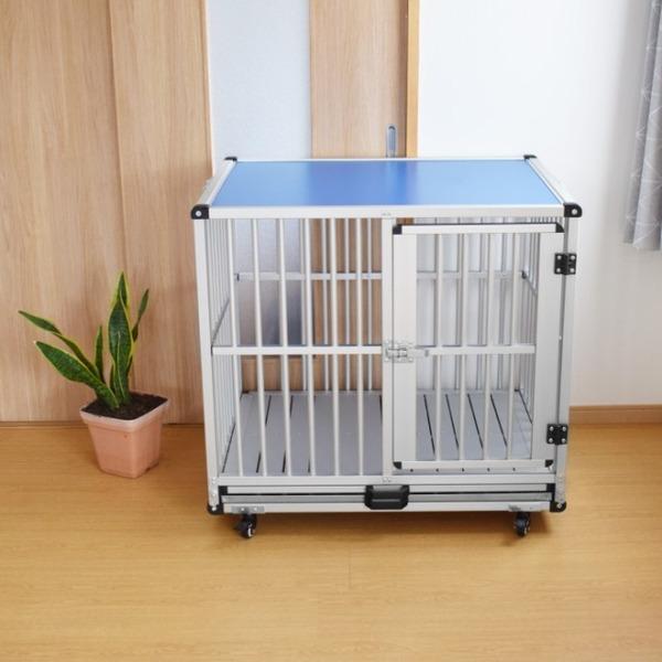 ドッグケージ 犬用品 アルミ製 アルペット AL-P76 移動可能 キャスター付き 受け皿付き ペット用品 ペットグッズ 組立品の画像