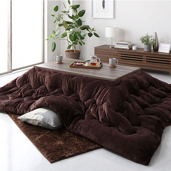 こたつ布団 こたつ掛け布団 単品 約185×235cm チョコレートブラウン 長方形 洗える 撥水 抗菌 防臭 静電気軽減 ふっくらタイプの画像