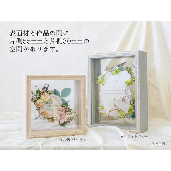 ds-クリアケース 額 フレーム付き A4 収納寸法：210×297×55+30mm ベージュ 縦横兼用 宙に浮いてるような透明収納ケース_3