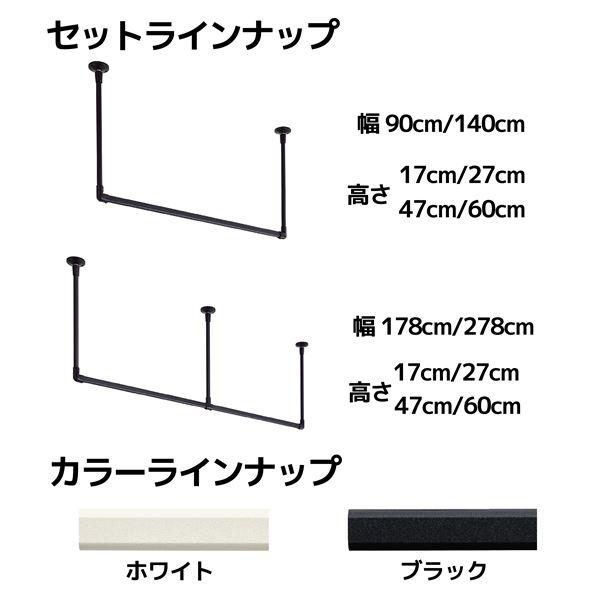 ハンギングバー 約90cm×60cm ホワイト H-2 天井付けCタイプセット 日本製 リビング ダイニング 洗濯物 観葉植物の画像