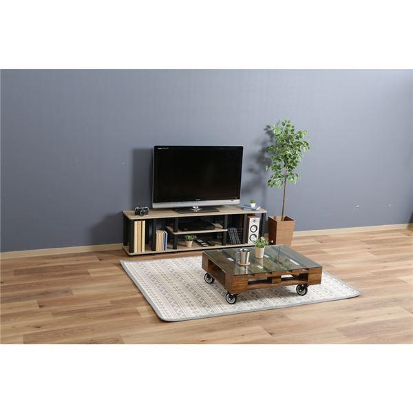 ds-テレビ台 テレビボード 約幅1500mm ナチュラル×ブラック TVラック 