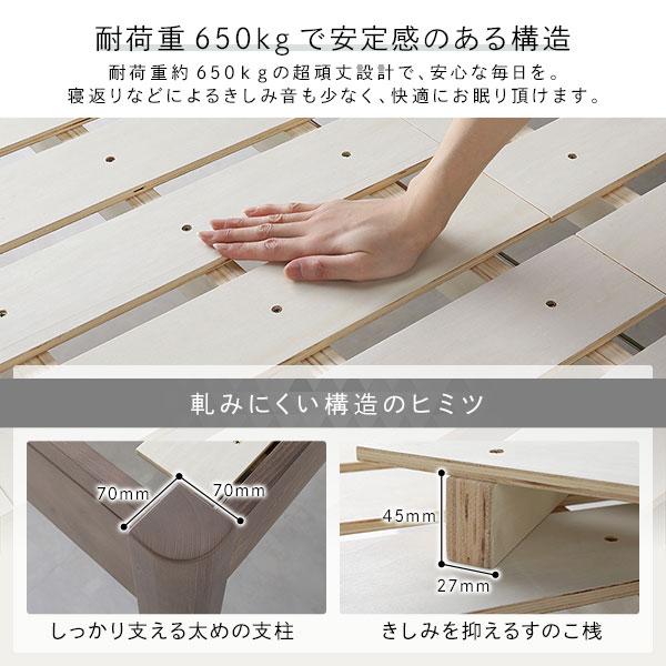 ワイドキング 240(SD+SD) ボンネルコイルマットレス付き ブラック 連結 頑丈 すのこ 棚付き コンセント付き 高さ調整可 耐荷重650kg 【大きい】 木製 組立品