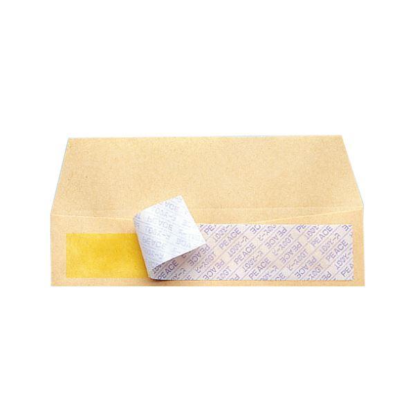 ピース R40再生紙クラフト封筒テープのり付 長3 70g/m2 〒枠なし 業務用パック 526 1箱(1000枚)の画像
