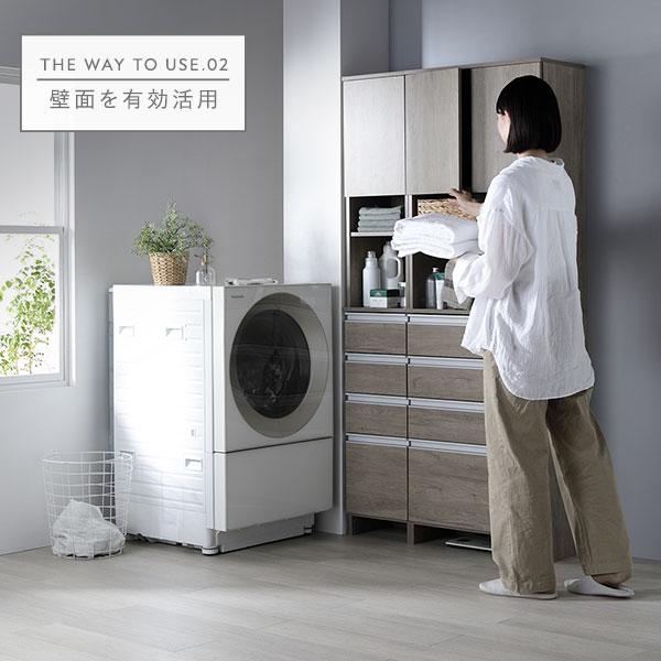ds-ランドリーチェスト 幅75cm ホワイト 汚れに強い 薄型 スリム 扉付き 隙間収納 ラック 洗面所収納 サニタリーチェスト_17