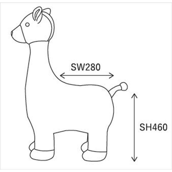 ds-アニマル スツール 〔 シカ ブラウン 〕 ファブリック 耐荷重80kg インテリア家具 子ども部屋家具 スプーンミー_4
