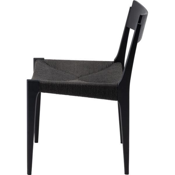 2脚セット】ペーパーコードチェア 約幅46cm ブラック 完成品