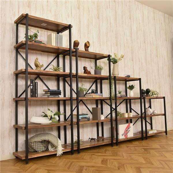 シェルフ オープンラック 6段 幅78cm 耐荷重30kg ヴィンテージ VIN 組立品の画像