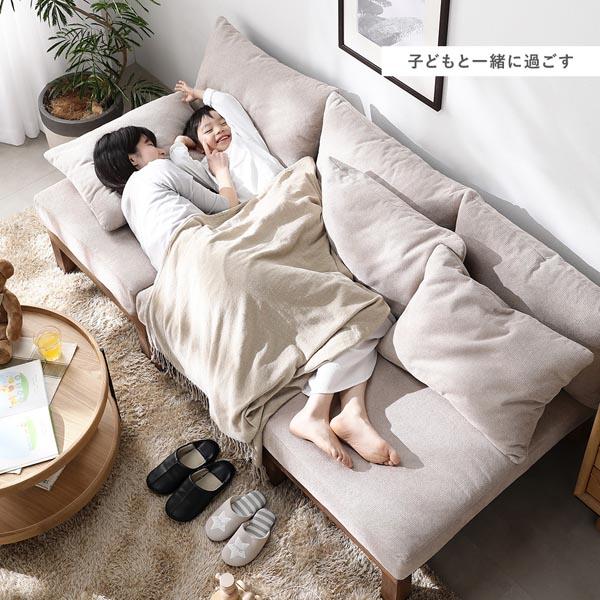 ds-1人掛け ソファ 単品 アイボリー 天然木 脚取り外し可 洗えるカバー