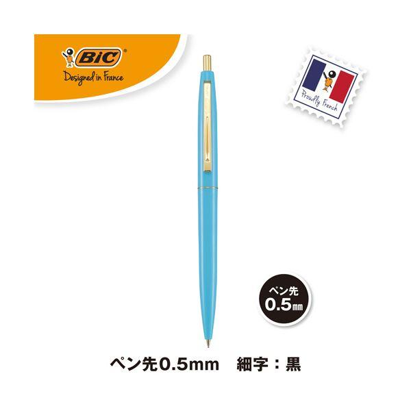 （まとめ） BIC油性ボールペン クリックゴールド 0.5mm 黒 （軸色 アイスブルー） CFCGIBL05BLKJ 1セット（12本） 〔×3セット〕の画像